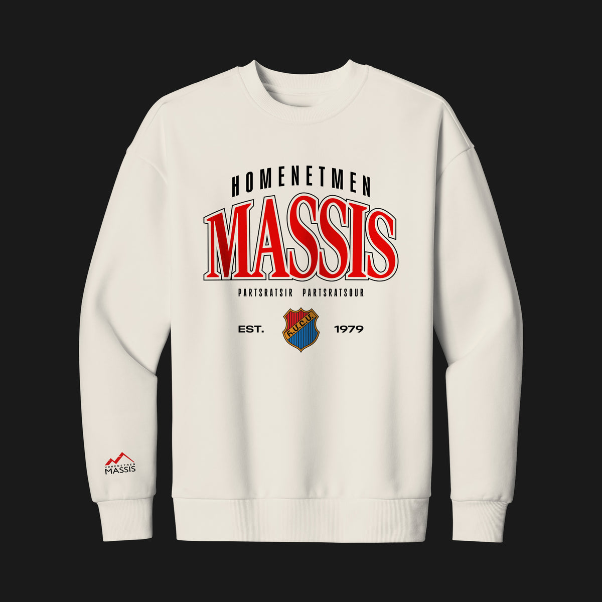 Massis Rise and Raise Crewneck Sweater in cream