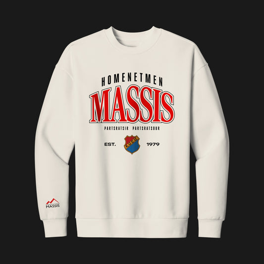 Massis Rise and Raise Crewneck Sweater in cream