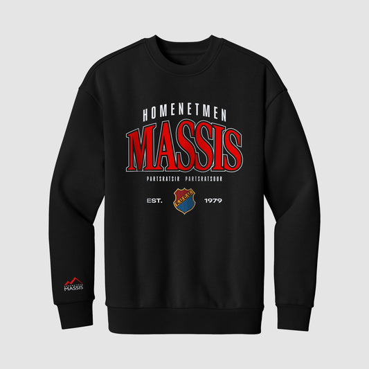 Massis Rise and Raise Crewneck Sweater in black
